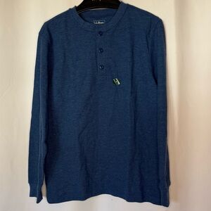 L.L. Bean Men's Long-Sleeve Henley in Deep Blue